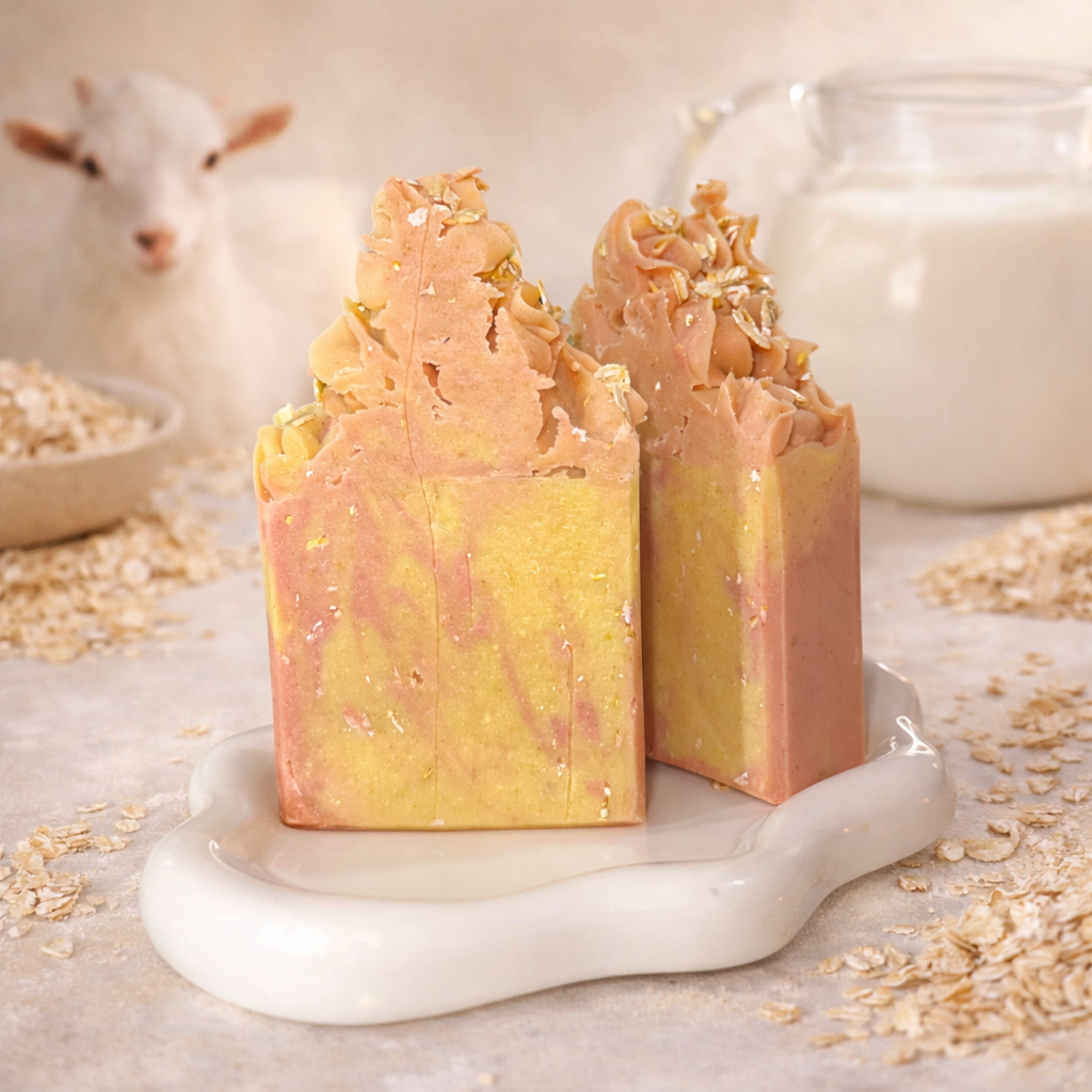 Oats, Goat milk and Coconut Handmade Exfoliant soap/Jabón Ultra-Suave de Avena, leche de Cabra y Coco
