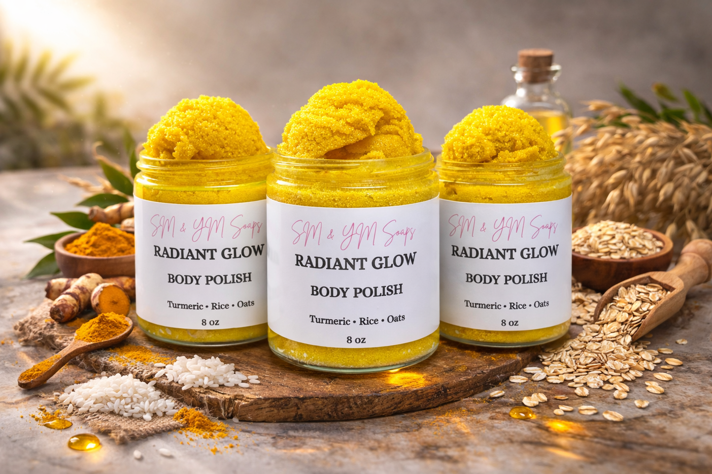 Turmeric & Ginger Radiant Glow Body Polish/exfoliante corporal cúrcuma, & arroz