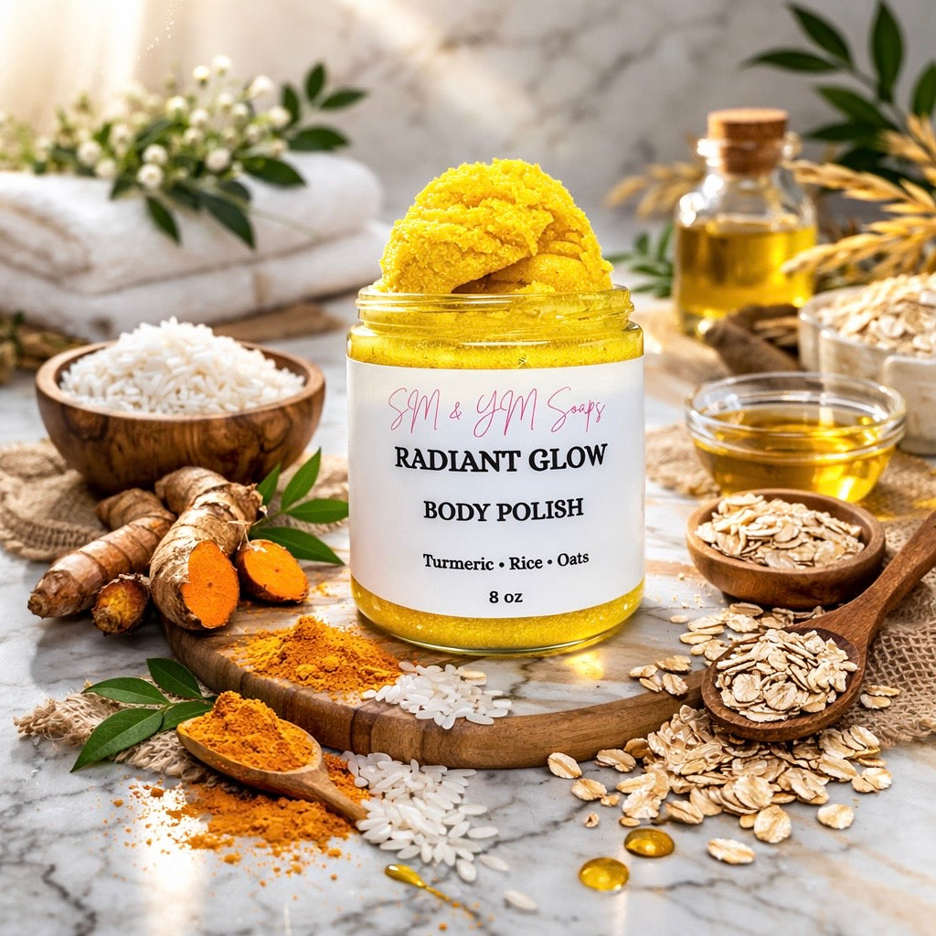 Turmeric & Ginger Radiant Glow Body Polish/exfoliante corporal cúrcuma, & arroz