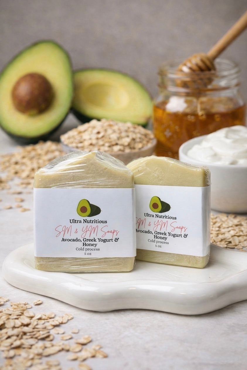 🥑🍯 Jabón Artesanal Ultra Nutritivo: Aguacate, Yogurt Griego y Miel/Ultra Nutritious Handmade Soap: Avocado, Greek Yogurt and Honey