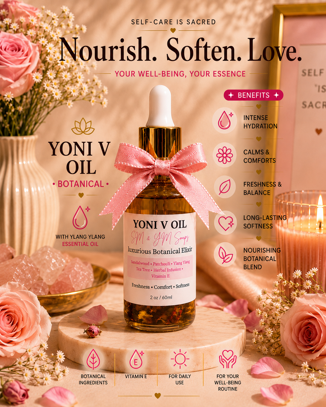 💖 Yoni V Oil | Luxury Botanical Elixir