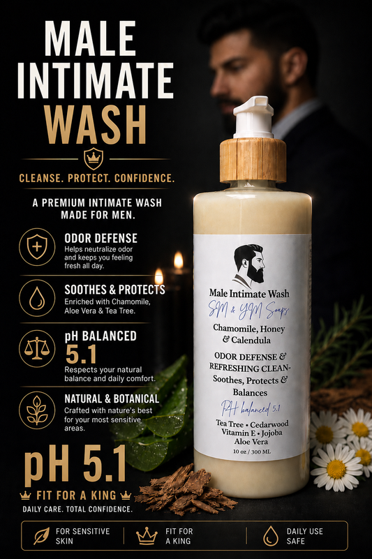 BOURBON ELITE Men's Intimate Wash - pH 5.1 Balanced Male Hygiene Gel [10 oz] Lavado íntimo para hombres - Gel de higiene masculina equilibrada con pH 5.1